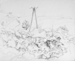 Blick in die Grube - Bleistift, 36 x 42 cm, 1972