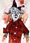 Alter Clown - Wasserfarben/Kreide auf Papier, 86 x 61 cm, 1994