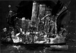 Titanic, du Große 2 - Wasserfarben/Kreide auf Papier, 70 x 100 cm, 1992