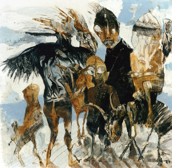 Land des Lächelns - Wasserfarben/Kreide auf Papier, 116 x 132 cm, 1991