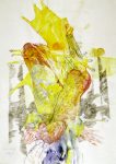 Maskenball-Traumtänzer III - Wasserfarben/Kreide auf Papier, 70 x 50 cm, 1995