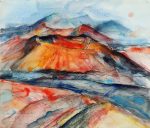 Vulkanlandschaft auf Lanzarote - Wasserfarben/Kreide, 1992, 40 x 50 cm