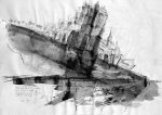 Titanic, du große I - Wasserfarben/Kreide auf Papier, 30 x 50 cm, 1992