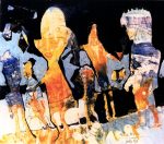 Maskentragen - Wasserfarben/Kreide auf Papier, 108 x 120 cm, 1991