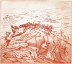 kleiner Hügel in Nepal - Radierung, 19 x 24 cm, 1986