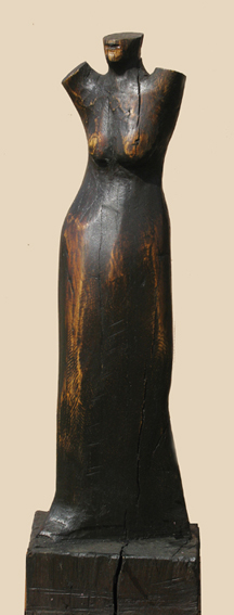 weiblicher Torso - Eiche, h: 88 cm, 2016