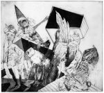 Die heiligen Dreikönige wollen das Kind nicht suchen - Aquatinta/Kaltnadel, 44 x 49 cm, 1990