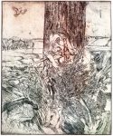 Einsamkeit - nach einem Gedicht von Lysohorski, Strichätzung, 24,5 x 19 cm, 1978