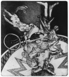 Manege frei - Aquatinta/Strichätzung, 31 x 28 cm, 1986