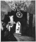 Sie nannten es Kristallnacht - Aquatinta/Strichätzung, 30 x 24 cm, 1988